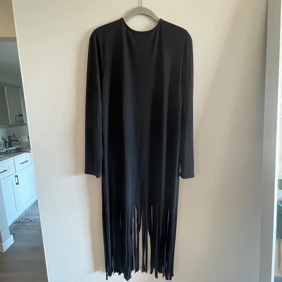 Black fringe cardigan with pockets - Picture 2 of 4